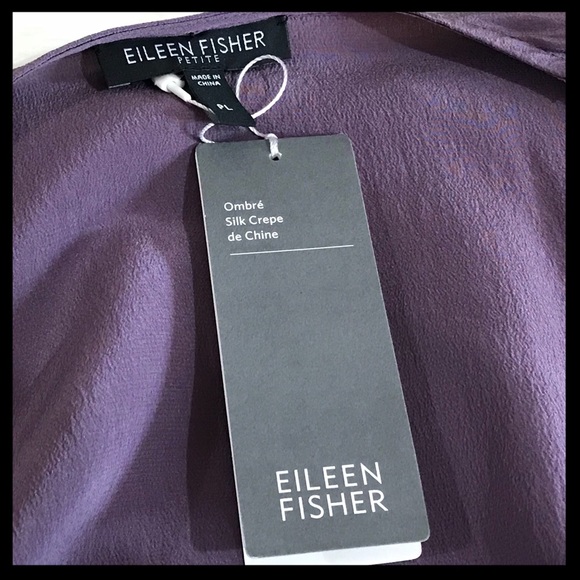 NWT Eileen Fisher Silk Drape Front Ombre Jacket - Picture 5 of 5